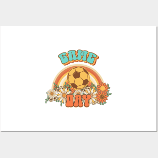 Groovy Soccer mom Retro game day  gift for funny mother Vintage floral pattern Posters and Art